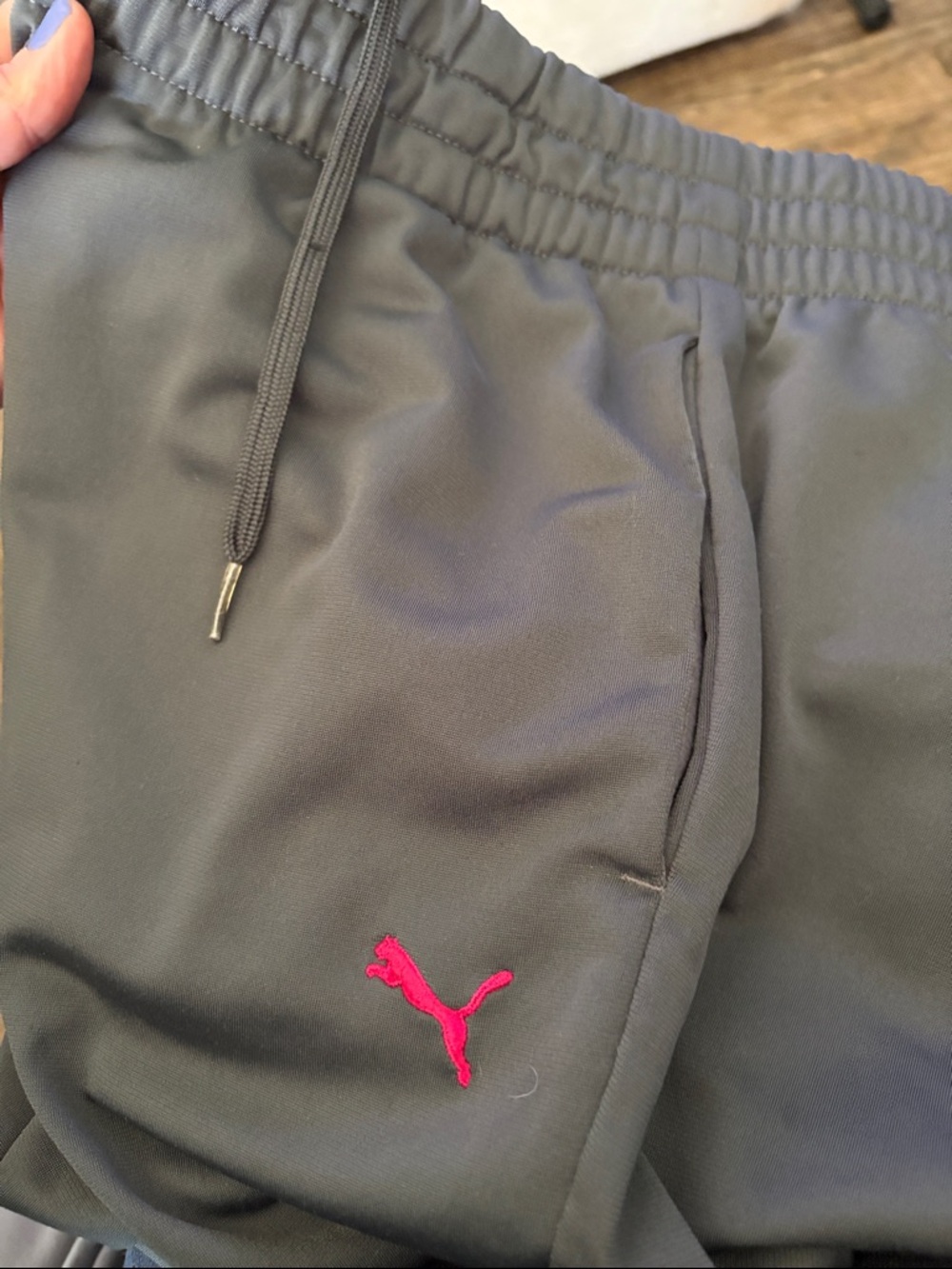 Puma Lifestyle Classic Widelegged Track Pant Gray with Punk Logo sz Lg